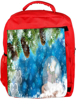 

Snoogg Eco Friendly Canvas Snowman Designer Backpack Rucksack School Travel Unisex Casual Canvas Bag Bookbag Satchel 5 L Backpack(Red)