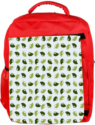 

Snoogg Eco Friendly Canvas Multicolor Leaves Designer Backpack Rucksack School Travel Unisex Casual Canvas Bag Bookbag Satchel 5 L Backpack(Red)