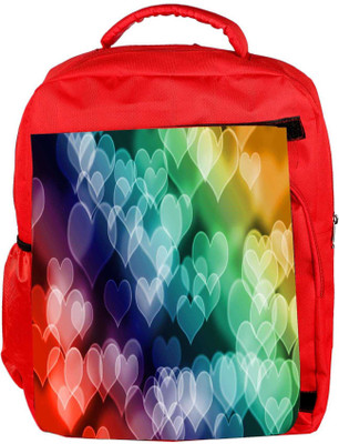 

Snoogg Eco Friendly Canvas Colored Hearts Designer Backpack Rucksack School Travel Unisex Casual Canvas Bag Bookbag Satchel 5 L Backpack(Red)