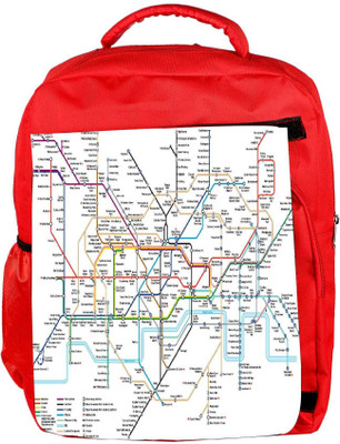 

Snoogg Eco Friendly Canvas London Tube Map Backpack Rucksack School Travel Unisex Casual Canvas Bag Bookbag Satchel 5 L Backpack(Red)
