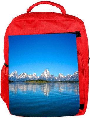 

Snoogg Eco Friendly Canvas Blue Water And White Mountain Designer Backpack Rucksack School Travel Unisex Casual Canvas Bag Bookbag Satchel 5 L Backpack(Red)