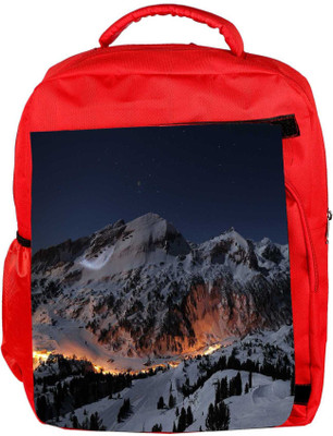 

Snoogg Eco Friendly Canvas White Mountain Designer Backpack Rucksack School Travel Unisex Casual Canvas Bag Bookbag Satchel 5 L Backpack(Red)