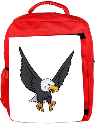 

Snoogg Eco Friendly Canvas Bald Eagle Vector Illustration Backpack Rucksack School Travel Unisex Casual Canvas Bag Bookbag Satchel 5 L Backpack(Red)