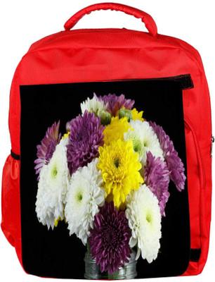 

Snoogg Eco Friendly Canvas Chrysanthemum Daisies Backpack Rucksack School Travel Unisex Casual Canvas Bag Bookbag Satchel 5 L Backpack(Red)
