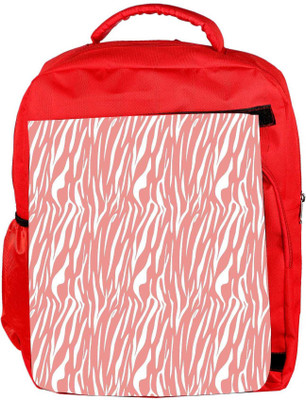 

Snoogg Eco Friendly Canvas White Strips Cream Pattern Designer Backpack Rucksack School Travel Unisex Casual Canvas Bag Bookbag Satchel 5 L Backpack(Red)