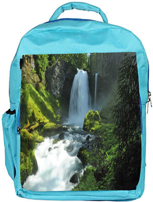 

Snoogg Eco Friendly Canvas Abstract Waterfall Designer Backpack Rucksack School Travel Unisex Casual Canvas Bag Bookbag Satchel 5 L Backpack(Blue)