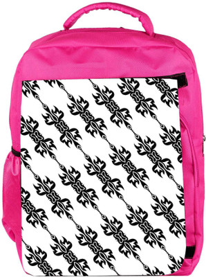 

Snoogg Eco Friendly Canvas Black Pattern Designer Backpack Rucksack School Travel Unisex Casual Canvas Bag Bookbag Satchel 5 L Backpack(Pink)