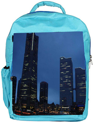 

Snoogg Eco Friendly Canvas Abstract Building Designer Backpack Rucksack School Travel Unisex Casual Canvas Bag Bookbag Satchel 5 L Backpack(Blue)