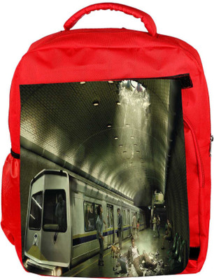 

Snoogg Eco Friendly Canvas Falling Metro Designer Backpack Rucksack School Travel Unisex Casual Canvas Bag Bookbag Satchel 5 L Backpack(Red)