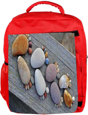 

Snoogg Eco Friendly Canvas Pebble Steps Backpack Rucksack School Travel Unisex Casual Canvas Bag Bookbag Satchel 5 L Backpack(Red)