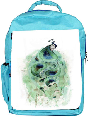 

Snoogg Eco Friendly Canvas Feather Strip Backpack Rucksack School Travel Unisex Casual Canvas Bag Bookbag Satchel 5 L Backpack(Blue)