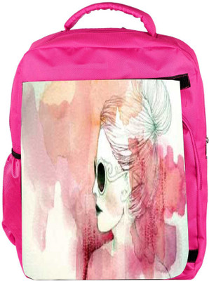 

Snoogg Eco Friendly Canvas White Lady Designer Backpack Rucksack School Travel Unisex Casual Canvas Bag Bookbag Satchel 5 L Backpack(Pink)