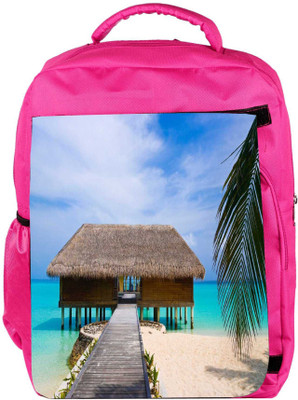 

Snoogg Eco Friendly Canvas Beach House Designer Backpack Rucksack School Travel Unisex Casual Canvas Bag Bookbag Satchel 5 L Backpack(Pink)