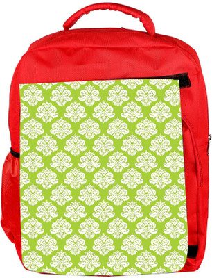 

Snoogg Eco Friendly Canvas Abstract White Green Pattern Designer Backpack Rucksack School Travel Unisex Casual Canvas Bag Bookbag Satchel 5 L Backpack(Red)