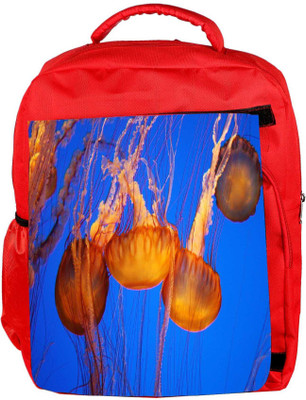 

Snoogg Eco Friendly Canvas Jellyfish Season Designer Backpack Rucksack School Travel Unisex Casual Canvas Bag Bookbag Satchel 5 L Backpack(Red)