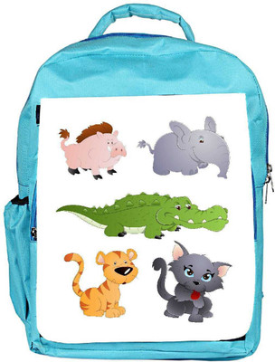 

Snoogg Eco Friendly Canvas Cute Animals Vectors Backpack Rucksack School Travel Unisex Casual Canvas Bag Bookbag Satchel 5 L Backpack(Blue)