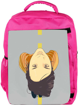 

Snoogg Eco Friendly Canvas Girl Walking On The Road 2781 Backpack Rucksack School Travel Unisex Casual Canvas Bag Bookbag Satchel 5 L Backpack(Pink)