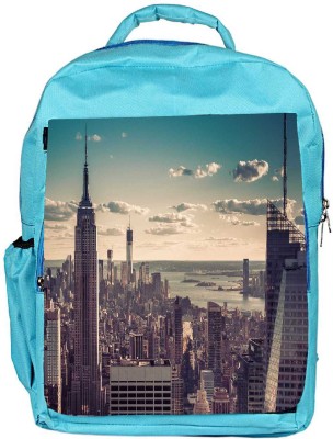 

Snoogg Eco Friendly Canvas Tall Buildings Designer Backpack Rucksack School Travel Unisex Casual Canvas Bag Bookbag Satchel 5 L Backpack(Blue)