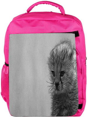 

Snoogg Eco Friendly Canvas Hairy Cat Designer Backpack Rucksack School Travel Unisex Casual Canvas Bag Bookbag Satchel 5 L Backpack(Pink)