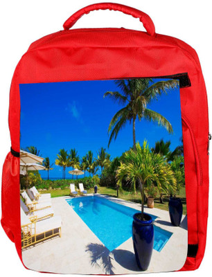 

Snoogg Eco Friendly Canvas Blue Water Designer Backpack Rucksack School Travel Unisex Casual Canvas Bag Bookbag Satchel 5 L Backpack(Red)