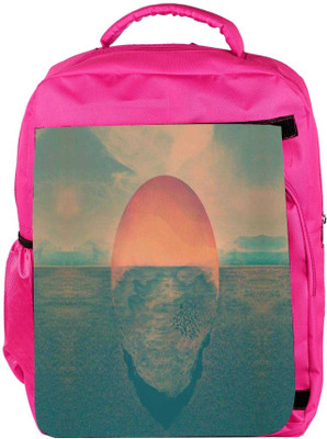 

Snoogg Eco Friendly Canvas Sunset Illustration Backpack Rucksack School Travel Unisex Casual Canvas Bag Bookbag Satchel 5 L Backpack(Pink)