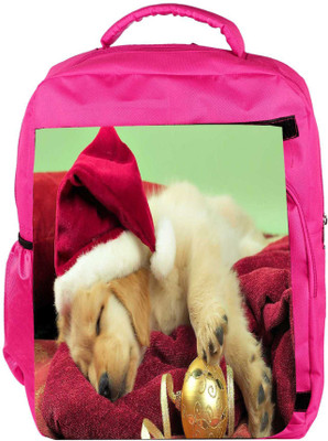 

Snoogg Eco Friendly Canvas Cute Puppy Designer Backpack Rucksack School Travel Unisex Casual Canvas Bag Bookbag Satchel 5 L Backpack(Pink)