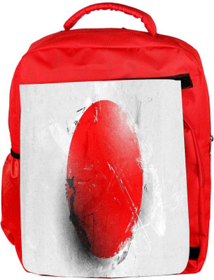 Snoogg Eco Friendly Canvas Red Spot Japan Flag Designer Backpack Rucksack School Travel Unisex Casual Canvas Bag Bookbag Satchel 5 L Backpack(Red)