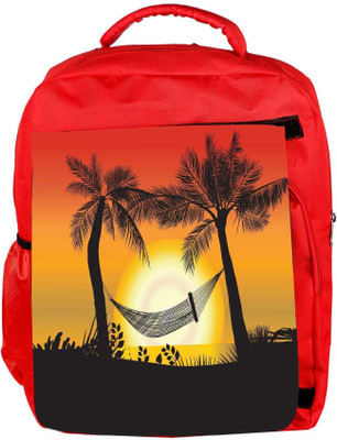 

Snoogg Eco Friendly Canvas Summer Illustration Backpack Rucksack School Travel Unisex Casual Canvas Bag Bookbag Satchel 5 L Backpack(Red)