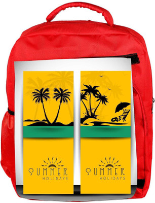 

Snoogg Eco Friendly Canvas Abstract Summer Background Backpack Rucksack School Travel Unisex Casual Canvas Bag Bookbag Satchel 5 L Backpack(Red)