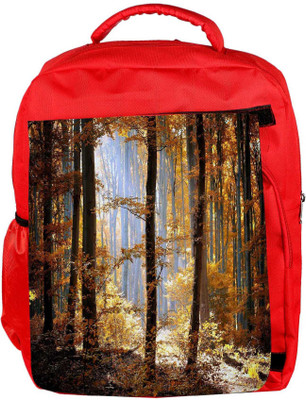 

Snoogg Eco Friendly Canvas Yellow Forest Designer Backpack Rucksack School Travel Unisex Casual Canvas Bag Bookbag Satchel 5 L Backpack(Red)