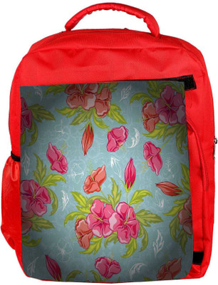 

Snoogg Eco Friendly Canvas Colorful Florals Designer Backpack Rucksack School Travel Unisex Casual Canvas Bag Bookbag Satchel 5 L Backpack(Red)