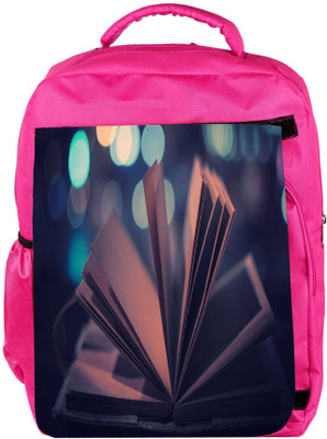 

Snoogg Eco Friendly Canvas Open Book Designer Backpack Rucksack School Travel Unisex Casual Canvas Bag Bookbag Satchel 5 L Backpack(Pink)