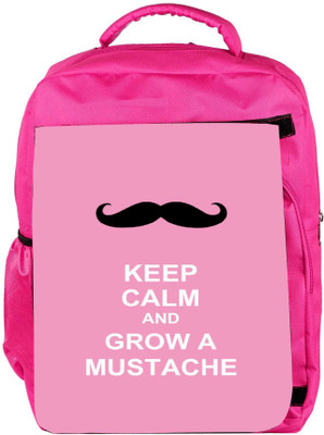 

Snoogg Eco Friendly Canvas Keep Calm And Grow A Mustache Backpack Rucksack School Travel Unisex Casual Canvas Bag Bookbag Satchel 5 L Backpack(Pink)