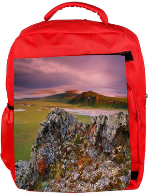 

Snoogg Eco Friendly Canvas Colorful Stones Designer Backpack Rucksack School Travel Unisex Casual Canvas Bag Bookbag Satchel 5 L Backpack(Red)