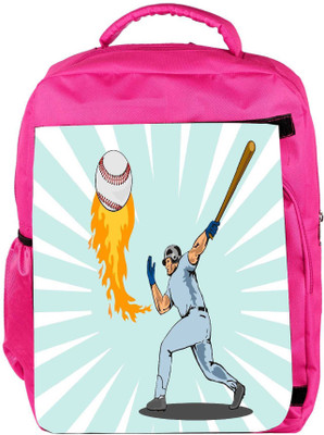 

Snoogg Eco Friendly Canvas Baseball Player Batting Ball Flames Backpack Rucksack School Travel Unisex Casual Canvas Bag Bookbag Satchel 5 L Backpack(Pink)