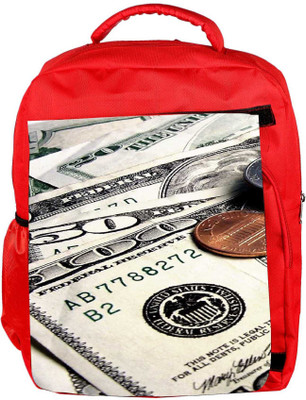 

Snoogg Eco Friendly Canvas Dollars Calling Backpack Rucksack School Travel Unisex Casual Canvas Bag Bookbag Satchel 5 L Backpack(Red)