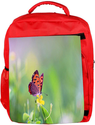 

Snoogg Eco Friendly Canvas Buterfly In Small Flower Designer Backpack Rucksack School Travel Unisex Casual Canvas Bag Bookbag Satchel 5 L Backpack(Red)