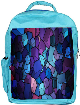

Snoogg Eco Friendly Canvas Colorful Blocks Designer Backpack Rucksack School Travel Unisex Casual Canvas Bag Bookbag Satchel 5 L Backpack(Blue)