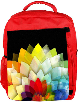 

Snoogg Eco Friendly Canvas Colorful Flower Petals 2768 Backpack Rucksack School Travel Unisex Casual Canvas Bag Bookbag Satchel 5 L Backpack(Red)