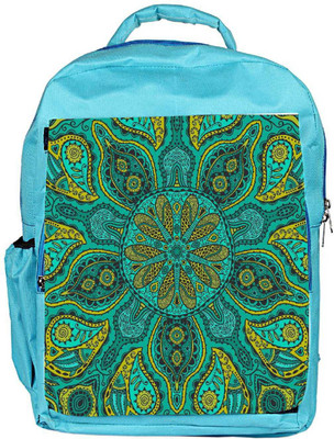 

Snoogg Eco Friendly Canvas Ornamental Lace Pattern Backpack Rucksack School Travel Unisex Casual Canvas Bag Bookbag Satchel 5 L Backpack(Blue)