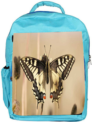 

Snoogg Eco Friendly Canvas Black Butterfly Designer Backpack Rucksack School Travel Unisex Casual Canvas Bag Bookbag Satchel 5 L Backpack(Blue)