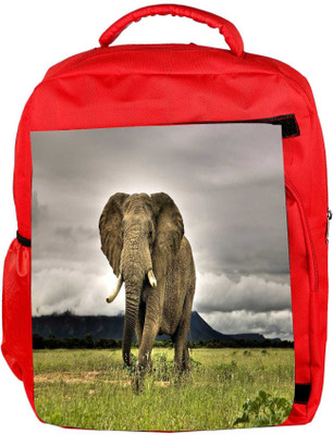 

Snoogg Eco Friendly Canvas Baby Elephant Following Designer Backpack Rucksack School Travel Unisex Casual Canvas Bag Bookbag Satchel 5 L Backpack(Red)