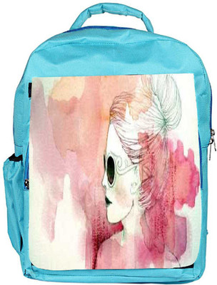 

Snoogg Eco Friendly Canvas White Lady Designer Backpack Rucksack School Travel Unisex Casual Canvas Bag Bookbag Satchel 5 L Backpack(Blue)