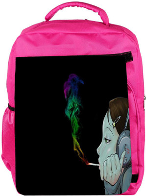 

Snoogg Eco Friendly Canvas Girls Headphones Designer Backpack Rucksack School Travel Unisex Casual Canvas Bag Bookbag Satchel 5 L Backpack(Pink)