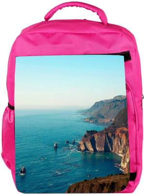 

Snoogg Eco Friendly Canvas Blue Ocean Designer Backpack Rucksack School Travel Unisex Casual Canvas Bag Bookbag Satchel 5 L Backpack(Pink)