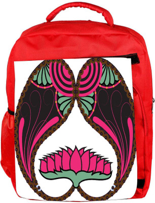 

Snoogg Eco Friendly Canvas Floral Paisley Design Backpack Rucksack School Travel Unisex Casual Canvas Bag Bookbag Satchel 5 L Backpack(Red)
