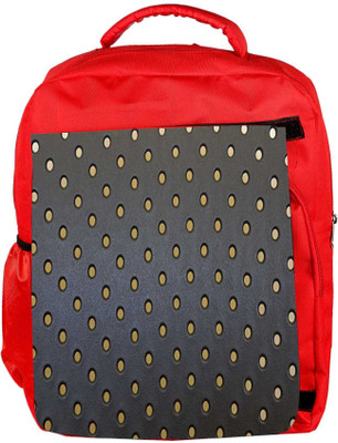 

Snoogg Eco Friendly Canvas Yellow Spots Designer Backpack Rucksack School Travel Unisex Casual Canvas Bag Bookbag Satchel 5 L Backpack(Red)