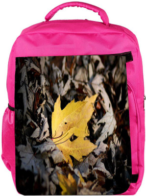 

Snoogg Eco Friendly Canvas Yellow Leaves In Dry Leaves Designer Backpack Rucksack School Travel Unisex Casual Canvas Bag Bookbag Satchel 5 L Backpack(Pink)