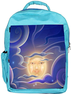 

Snoogg Eco Friendly Canvas Smiling Moon 2698 Backpack Rucksack School Travel Unisex Casual Canvas Bag Bookbag Satchel 5 L Backpack(Blue)