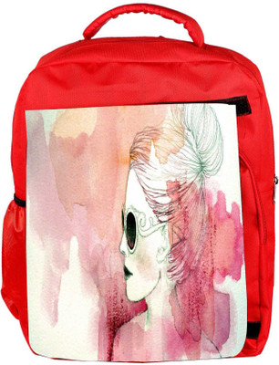 

Snoogg Eco Friendly Canvas White Lady Designer Backpack Rucksack School Travel Unisex Casual Canvas Bag Bookbag Satchel 5 L Backpack(Red)